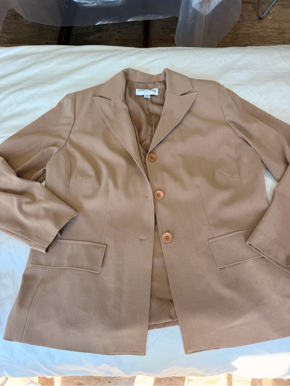 Danny & Nicole Camel-Tan Women's Tailored Blazer size 14W